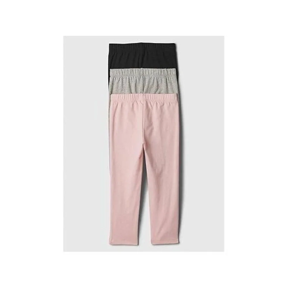 Gap Baby Girls Leggings 3 Pack Pink Grey Black Size 12-18 Months Cotton Stretch